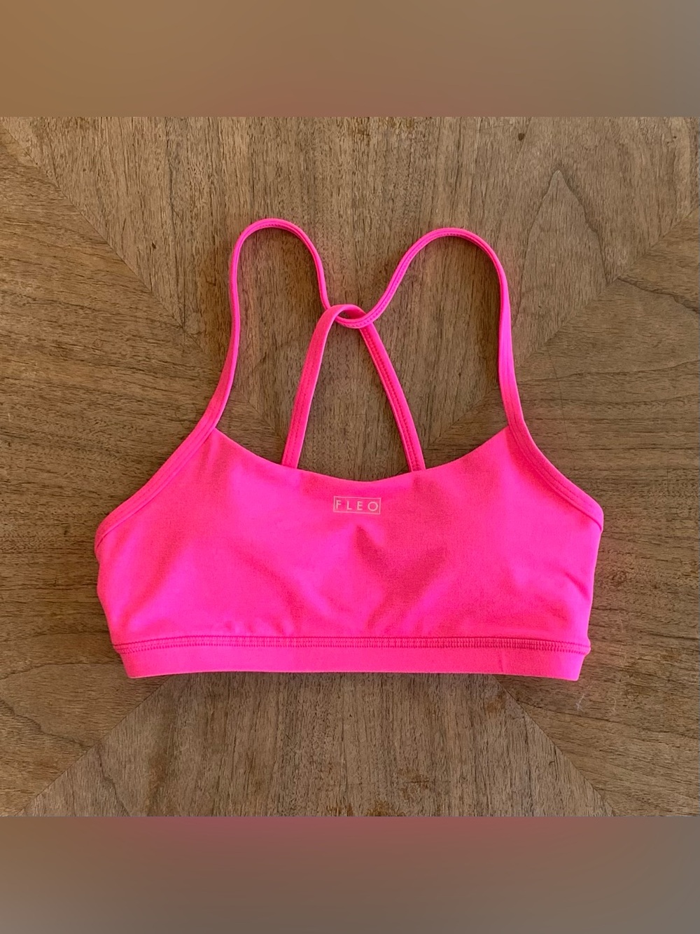 Fleo Heather Neon Pink Loop Back Bra